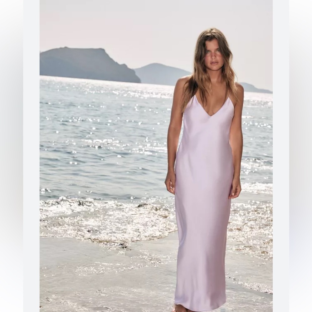 Zara NWT satin lilac slip dress 8035/331
